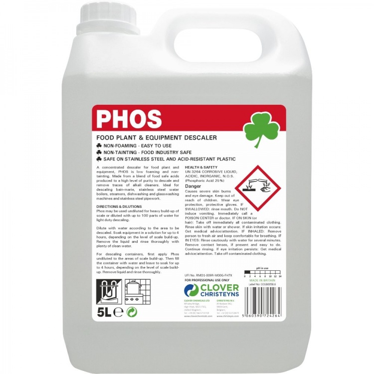 Clover Chemicals Phos Food Plant Descaler (508)